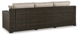 Coastline Bay brown outdoor sofa fabric swatch