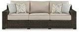 Coastline Bay brown outdoor sofa side view
