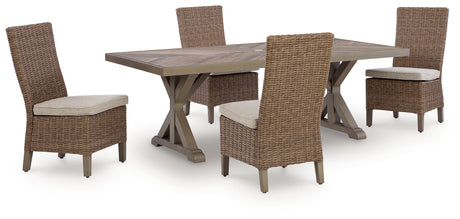 Laguna Beige Heights resin wicker chair close up