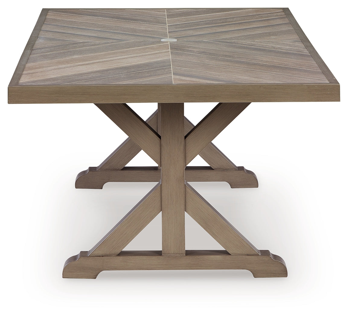 Laguna Beige Heights bench from back angle