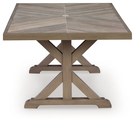 Laguna Beige Heights bench from back angle
