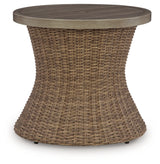 Laguna Heights Beige Outdoor End Table front angle view