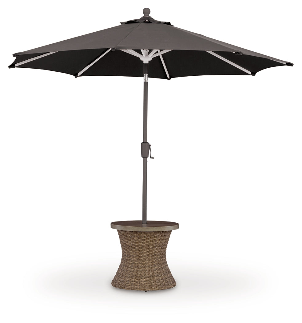 Laguna Heights Beige Outdoor End Table front angle view