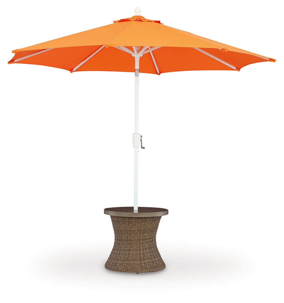 Laguna Heights Beige Outdoor End Table front angle view