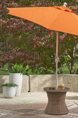Laguna Heights Beige Outdoor End Table front angle view