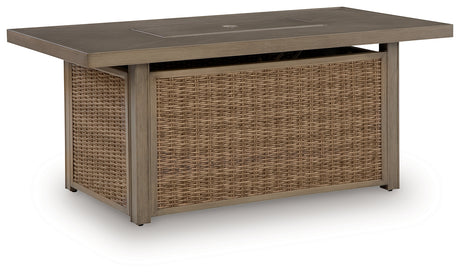 Laguna Heights Outdoor Fire Pit Table side angled view