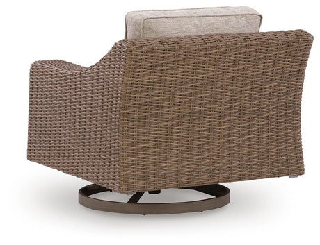 Laguna sofa side angle with beige cushions