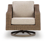 Laguna beige resin wicker coffee table angled view