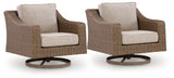 Laguna Beige Heights Outdoor Swivel Lounge Chair head-on view