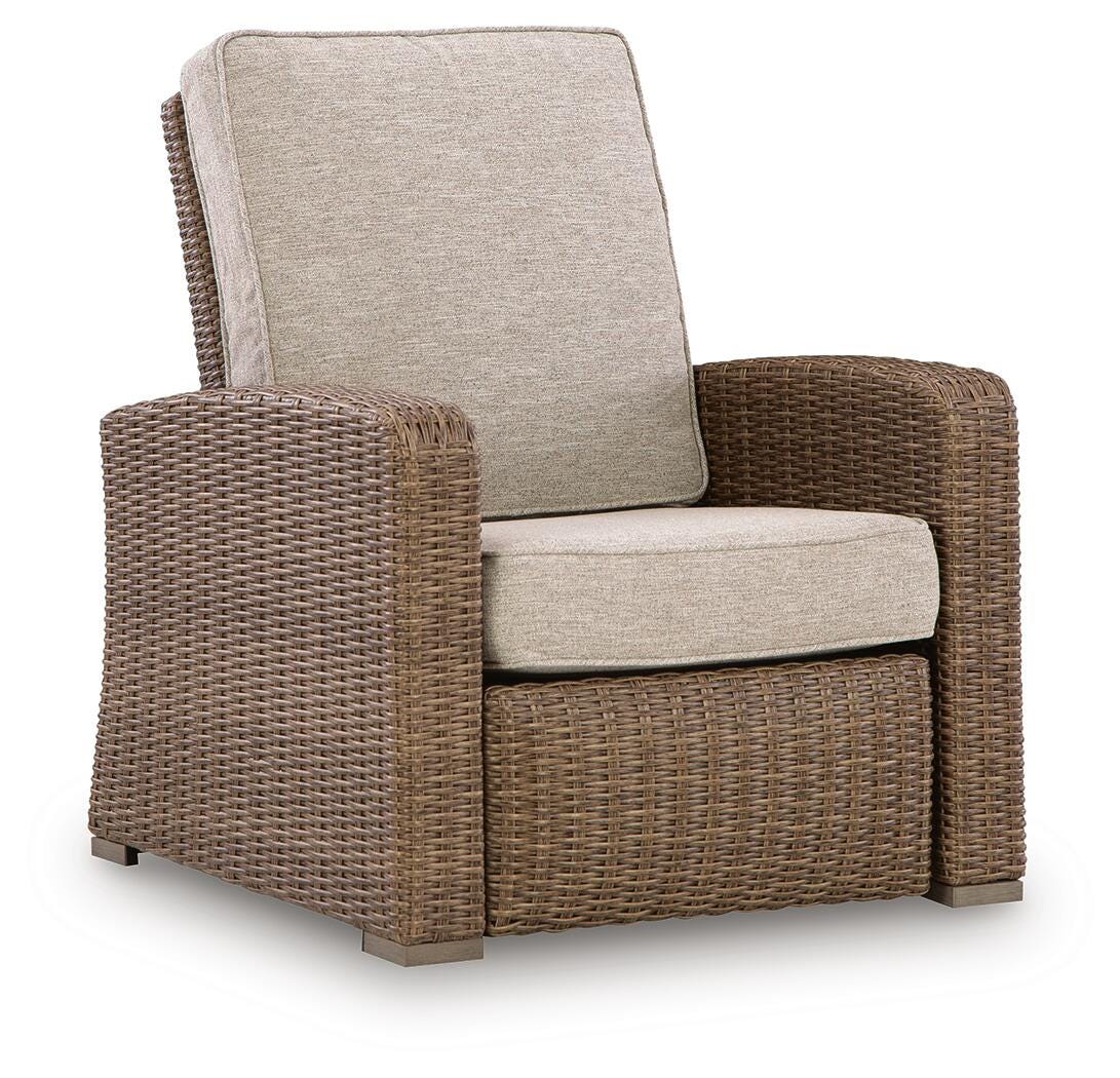 Laguna Heights Outdoor Recliner side view with reclined position