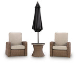 Top view of end table matching recliners