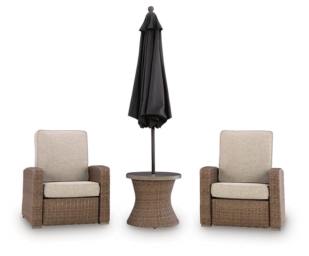 Top view of end table matching recliners