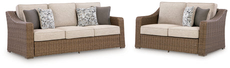Laguna Beige Heights Outdoor Sofa front angle
