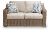Laguna Beige Heights Outdoor Loveseat front view