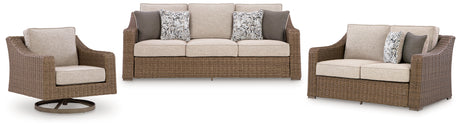 Laguna Heights outdoor loveseat, head-on angle