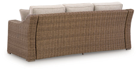 Laguna Beige Heights Outdoor Loveseat back view