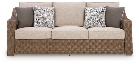 Back view of Laguna Heights beige outdoor sofa