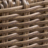 Close-up of Laguna Heights resin wicker and beige fabric