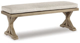 Beachcroft Beige Outdoor Dining Table with 4 Chairs and Bench set - outdoor dining furniture in beige