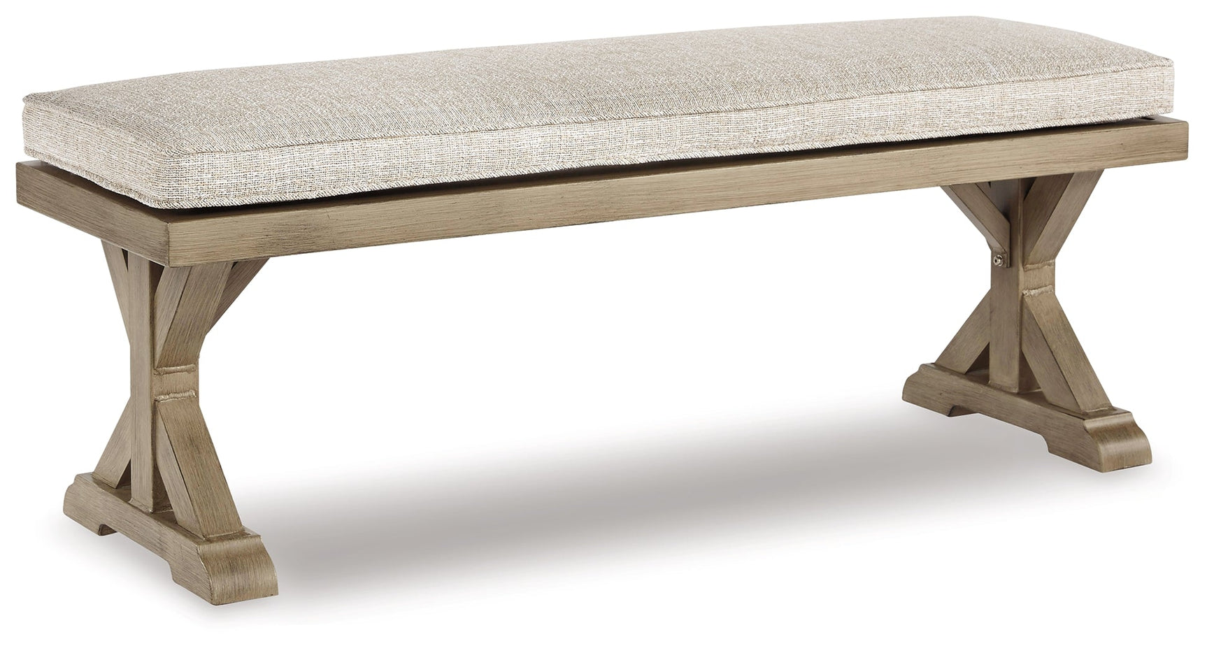 Beachcroft Beige Outdoor Dining Table with 4 Chairs and Bench set - outdoor dining furniture in beige