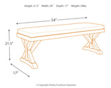 Beachcroft Beige Outdoor Dining Set with table, bench, and four chairs