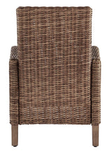 Beachcroft Beige Outdoor Dining Arm Chair back view