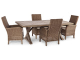 Table and chair set from a side angle