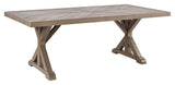 Beachcroft Beige Outdoor Dining Table angled side view