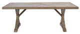 Head-on view of Beachcroft Beige Dining Table