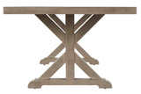 Side view showing farmhouse X-leg design