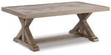 Set assembled with sofa, coffee table, and end table on patio
