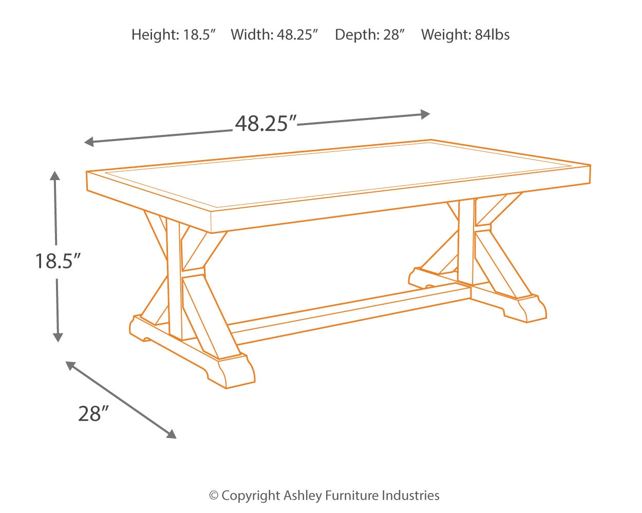 Coffee table top surface detail