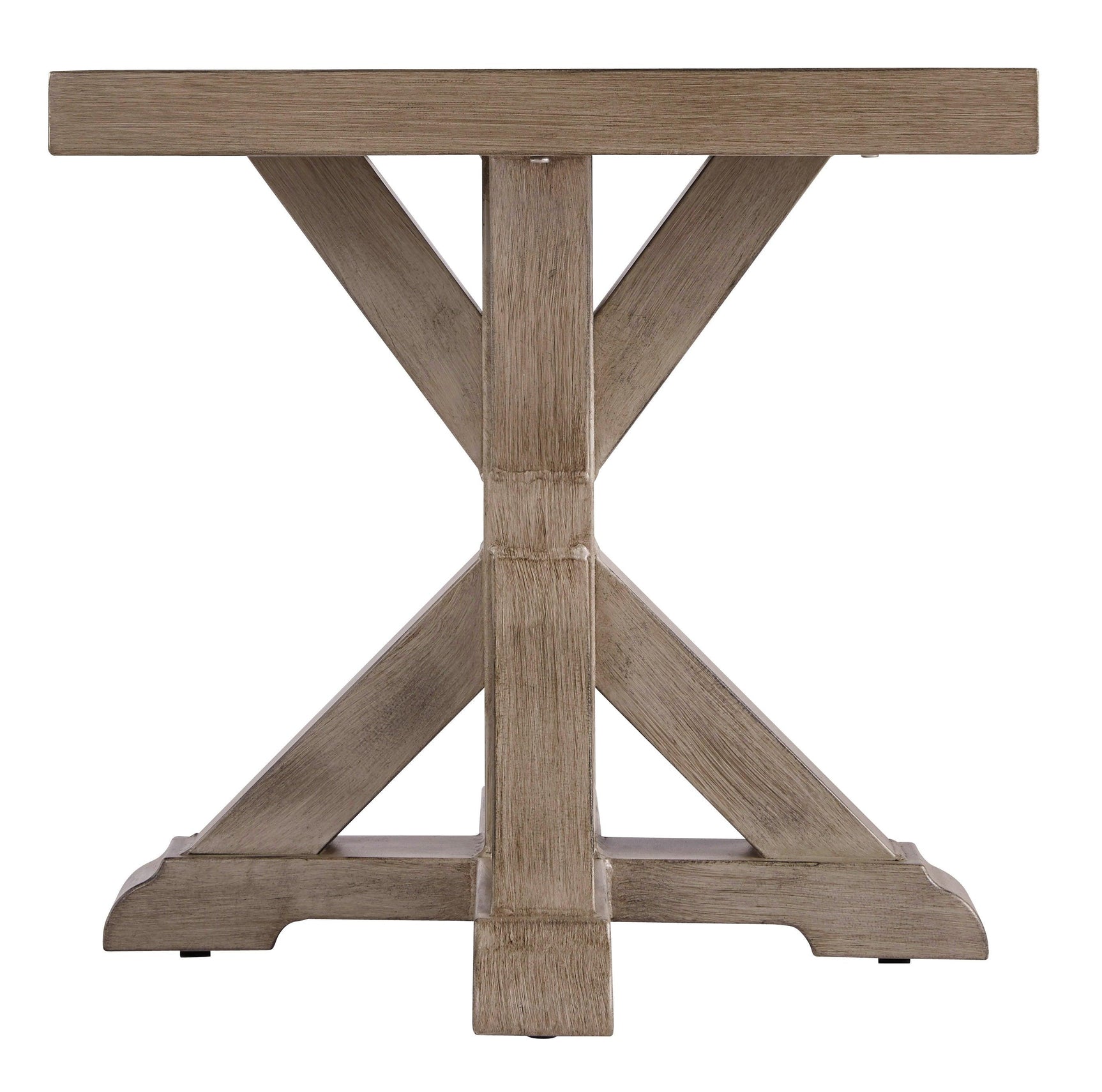 Beachcroft Beige Outdoor End Table side profile