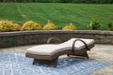 Beachcroft outdoor chaise lounge fully flat position