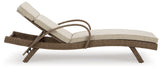 Beachcroft beige outdoor chaise lounge mid adjustment position