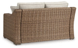 Beachcroft Beige Outdoor Loveseat back view