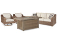Angle view of Beachcroft beige outdoor sofa