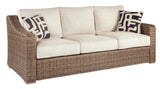 Beachcroft Beige Outdoor Sofa head-on view