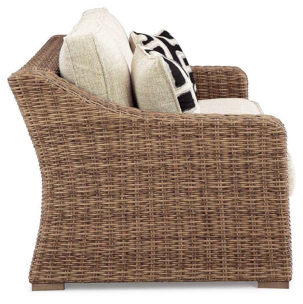 Beachcroft Beige Outdoor Sofa back view