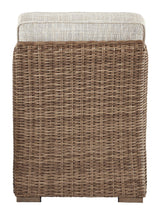 Beachcroft Beige Armless Outdoor Lounge Chair back view