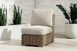 Beachcroft Beige sectional wood finish detail