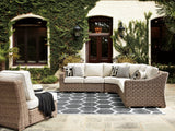 Beachcroft 4-piece outdoor seating set showing table and seating arrangement