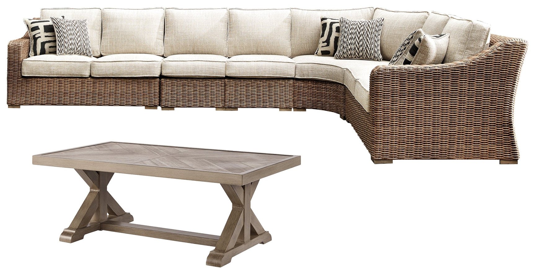Close-up of Beachcroft sectional Nuvella® fabric cushion