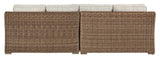 Beachcroft Beige Loveseat sectional back view
