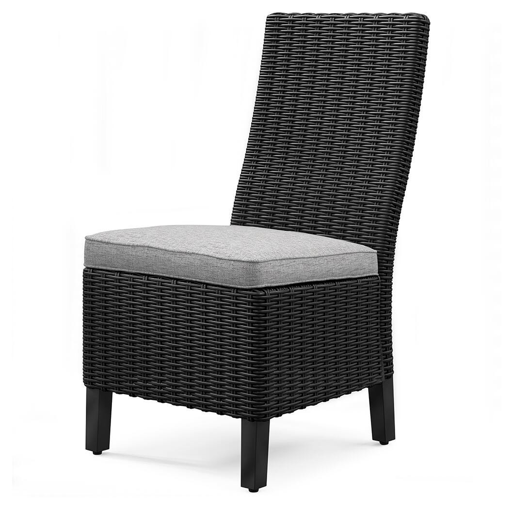 Beachcroft Black/Light Gray 2 Outdoor Chairs with End Table