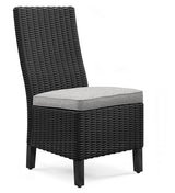 Side view of chair with plush cushion