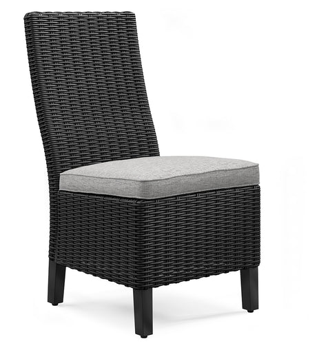 Side view of chair with plush cushion