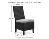 Beachcroft Black/Light Gray 2 Outdoor Chairs with End Table