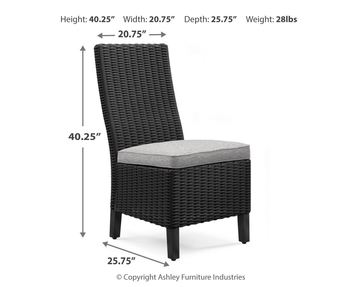 Beachcroft Black/Light Gray 2 Outdoor Chairs with End Table