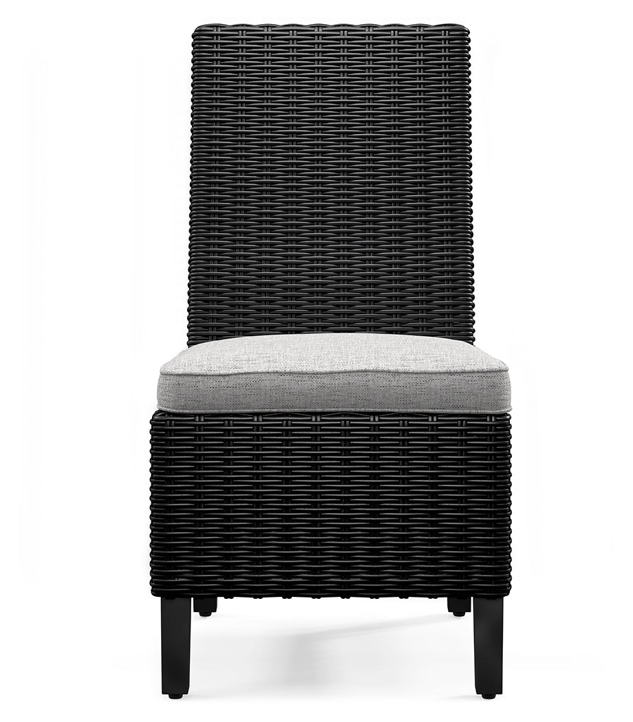 Dining table frame detail in black finish